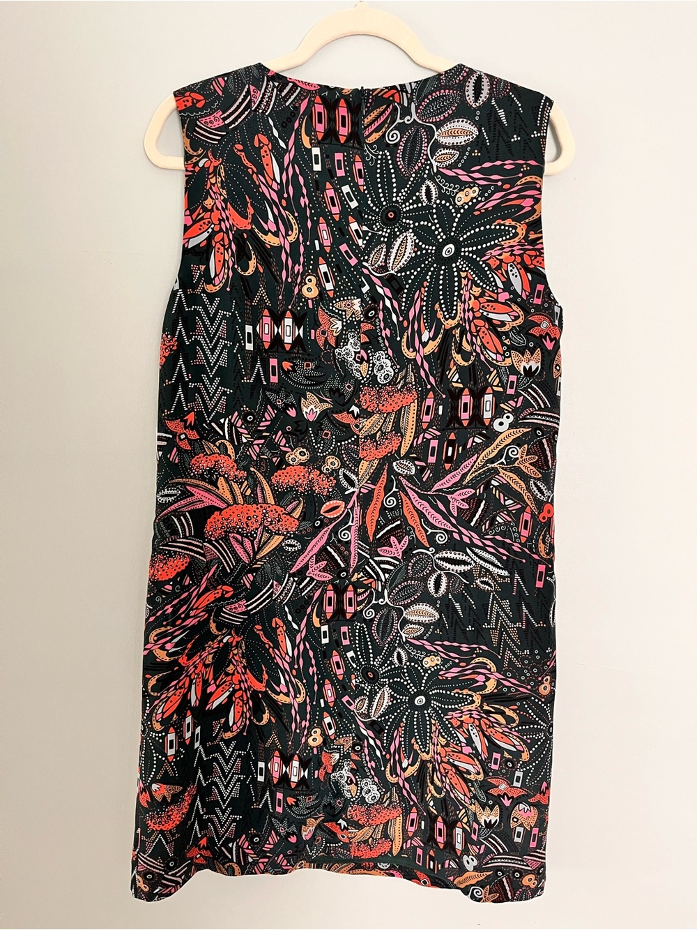 Missoni Dark Green Floral-Print Shift Dress with Pink & Orange Accents - Picture 2 of 7